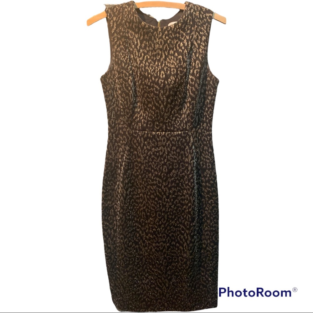 Calvin Klein Black and Gold Leopard Dress